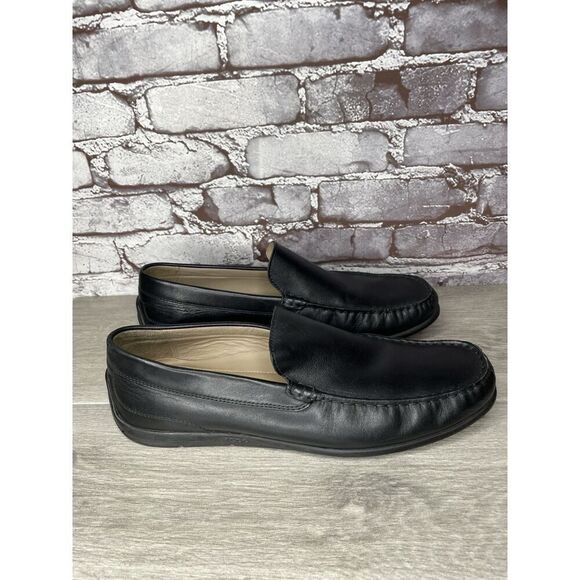 ECCO Black Leather Driving Loafers Mens Size 44 US 10-10.5 Classic Slip On Moc - Picture 13 of 16
